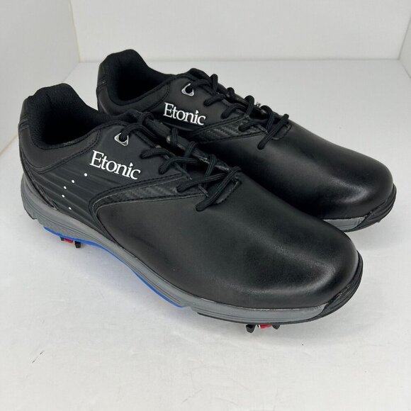 Etonic Mens EG500BKB Black Stabilize 2.0 Waterproof Cleats Size 10D Golf Shoes
